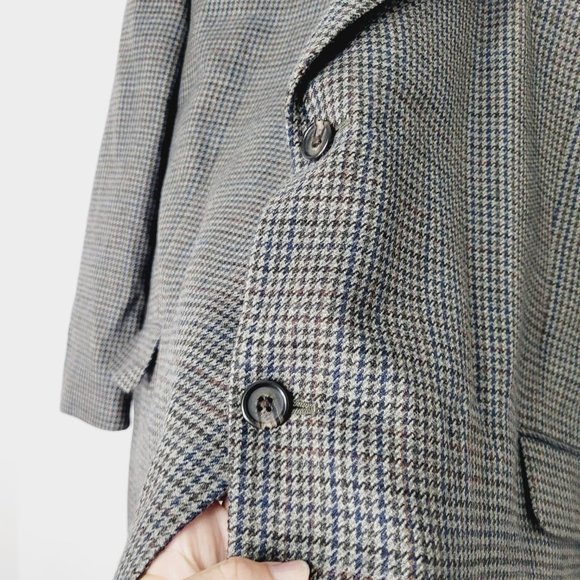 Lauren Ralph Lauren Houndstooth Suit Jacket Blazer 100% Wool Lined Mens 54R - Picture 6 of 13